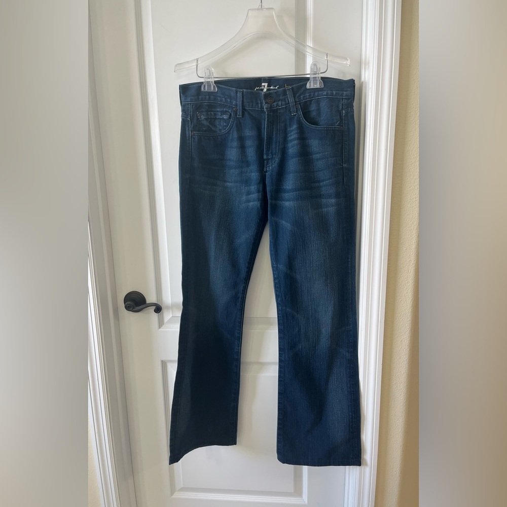 7 For All Mankind Women's Dark Blue Boot Cut Jeans Size 14/32